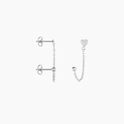Best Histoire d'Or Boucles D'oreilles Pendantes Honor Argent Blanc