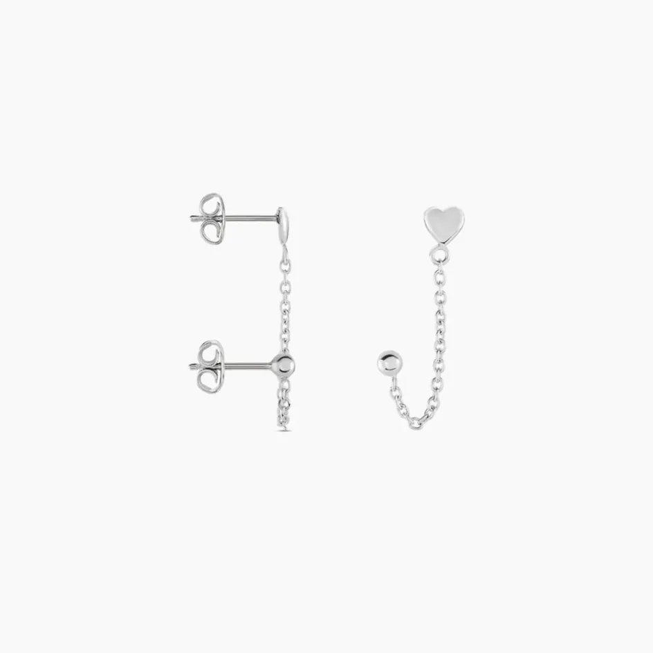 Best Histoire d'Or Boucles D'oreilles Pendantes Honor Argent Blanc