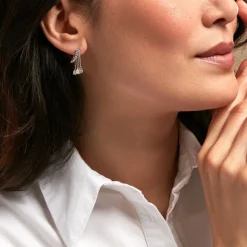 New Histoire d'Or Boucles D'oreilles Pendantes Rilla Argent Blanc Oxyde De Zirconium