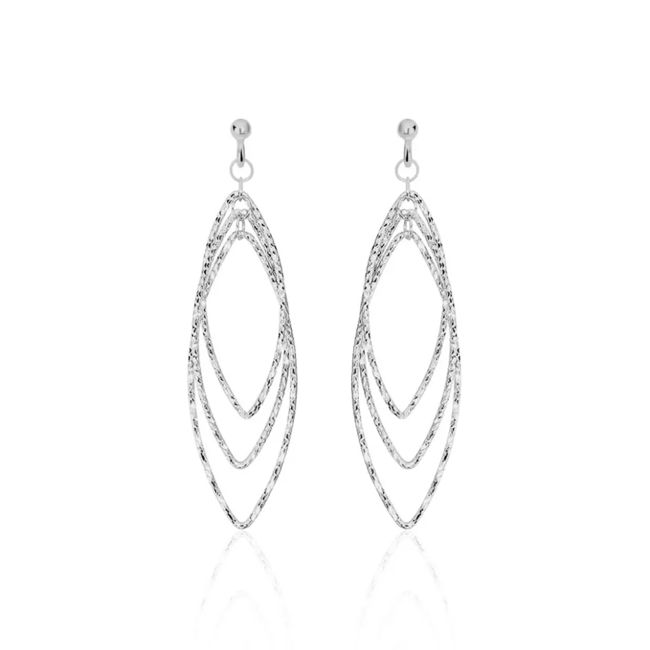 Outlet Histoire d'Or Boucles D'oreilles Pendantes Shiny Argent Blanc
