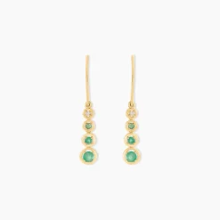 Clearance Histoire d'Or Boucles D'oreilles Pendantes Josephine Or Jaune Emeraude or jaune émeraude
