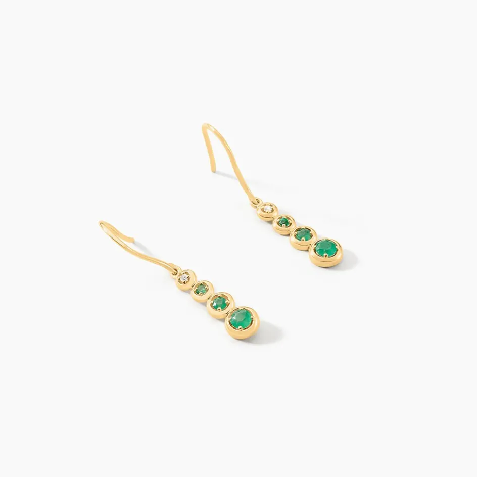 Clearance Histoire d'Or Boucles D'oreilles Pendantes Josephine Or Jaune Emeraude or jaune émeraude