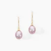 Outlet Histoire d'Or Boucles D'oreilles Pendantes Rose Or Jaune Perle De Culture