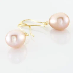 Outlet Histoire d'Or Boucles D'oreilles Pendantes Rose Or Jaune Perle De Culture