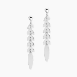 Hot Histoire d'Or Boucles D'oreilles Pendantes Auxanne Argent Blanc