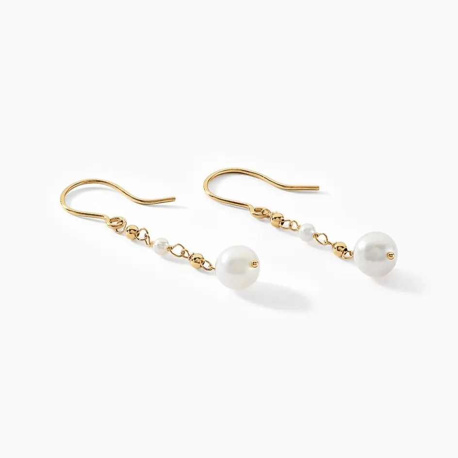 Sale Histoire d'Or Boucles D'oreilles Pendantes Bindy Or Jaune Perle De Culture