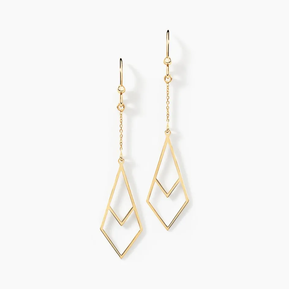 New Histoire d'Or Boucles D'oreilles Pendantes Swanny Or Jaune