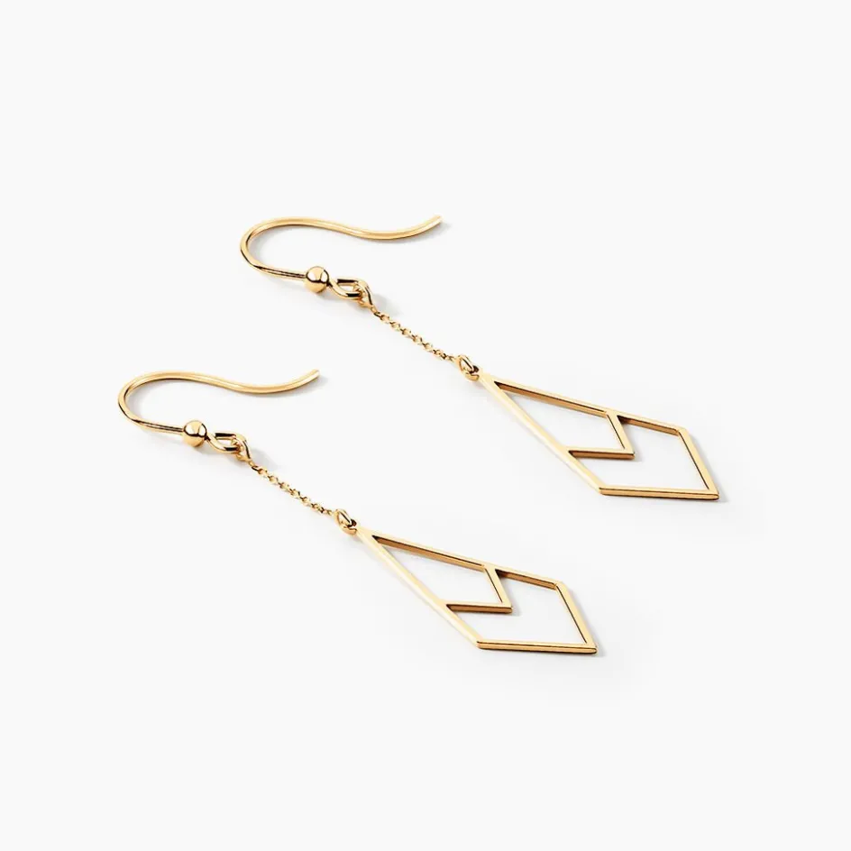 New Histoire d'Or Boucles D'oreilles Pendantes Swanny Or Jaune