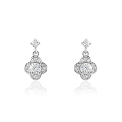 Sale Histoire d'Or Boucles D'oreilles Pendantes Edyta Argent Blanc Oxyde De Zirconium