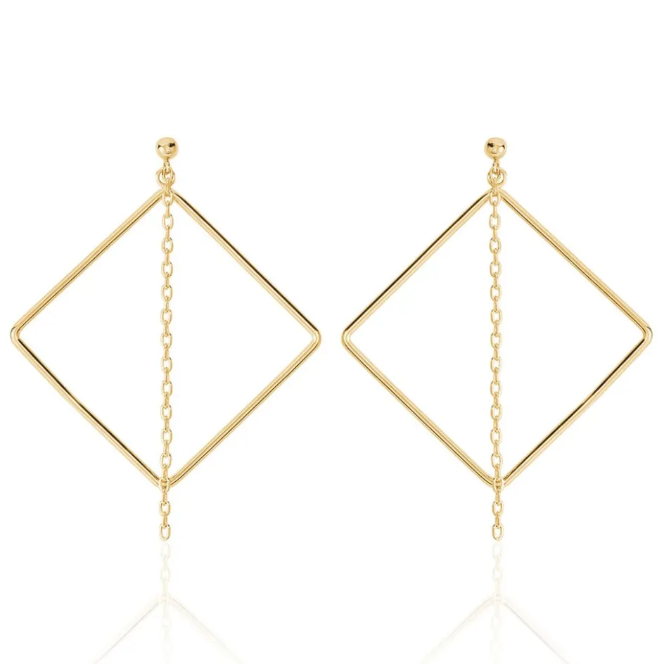 Online Histoire d'Or Boucles D'oreilles Pendantes Idoia Plaqué Or Jaune
