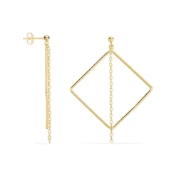 Online Histoire d'Or Boucles D'oreilles Pendantes Idoia Plaqué Or Jaune