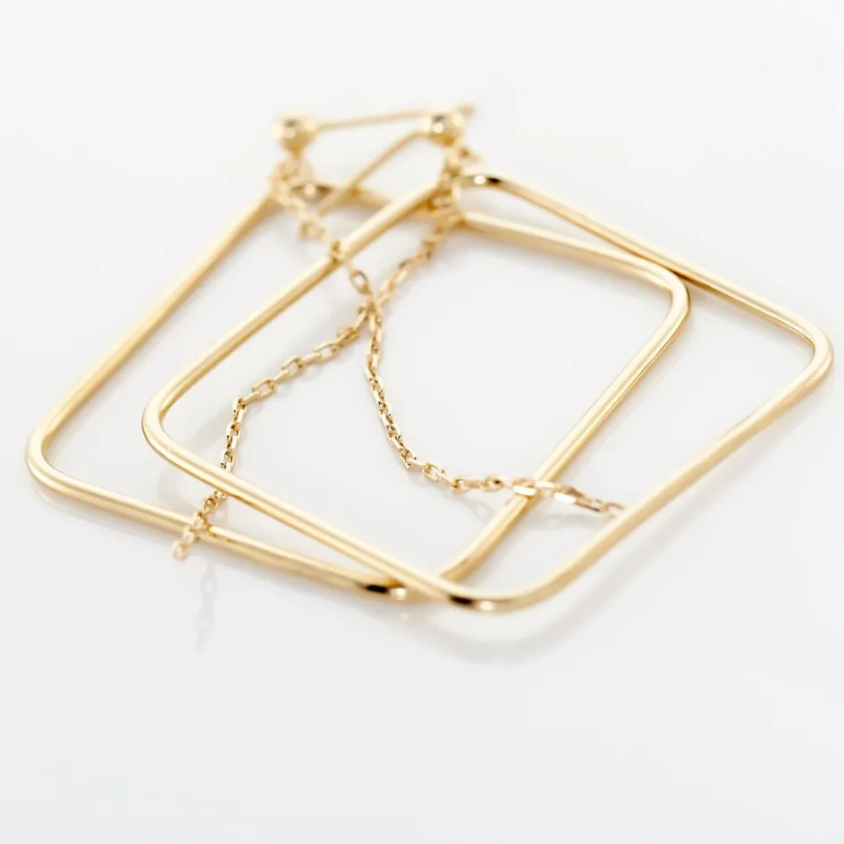 Online Histoire d'Or Boucles D'oreilles Pendantes Idoia Plaqué Or Jaune