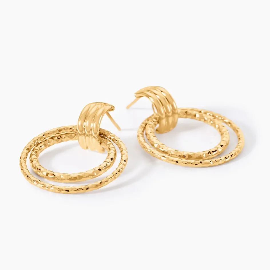 Hot Histoire d'Or Boucles D'Oreilles Pendantes Boudicca Or Jaune