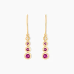 Hot Histoire d'Or Boucles D'oreilles Pendantes Josephine or jaune rubis
