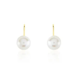 Outlet Histoire d'Or Boucles D'oreilles Pendantes Akoya Or Jaune Perle De Culture D'akoya