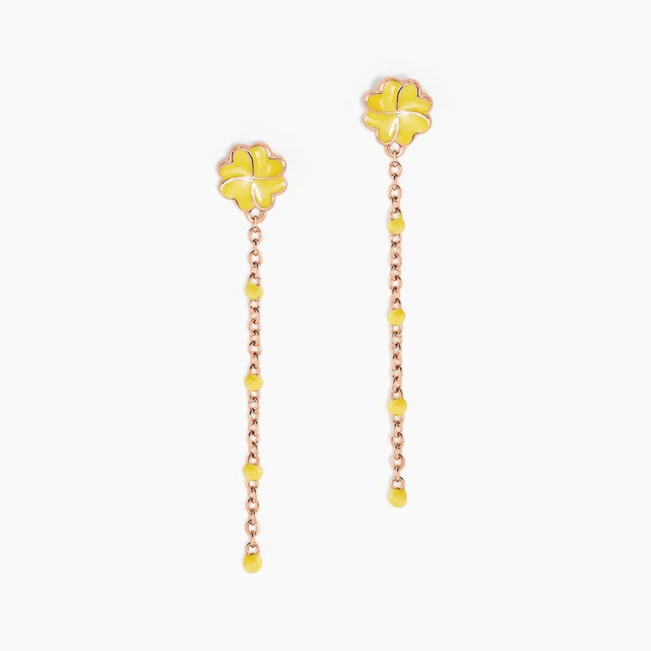 Outlet Histoire d'Or Boucles D'oreilles Pendantes Mimosa Argent Rose