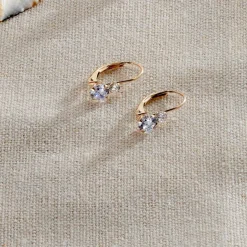 Sale Histoire d'Or Boucles D'oreilles Pendantes Gulbeyaz Or Jaune Oxyde De Zirconium