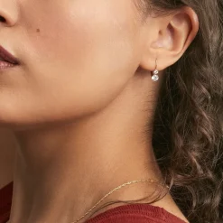 Sale Histoire d'Or Boucles D'oreilles Pendantes Gulbeyaz Or Jaune Oxyde De Zirconium