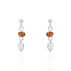 Sale Histoire d'Or Boucles D'oreilles Pendantes Nolana Argent Blanc Ambre