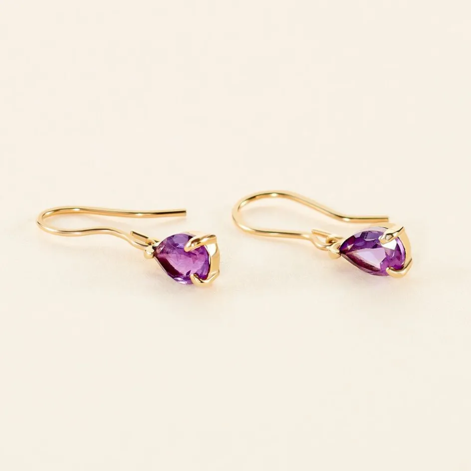 Histoire d'Or Boucles D'oreilles Pendantes Kalyne Or Jaune Amethyste* Boucles D'Oreilles|Boucles D'Oreilles Pendantes
