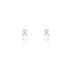 Online Histoire d'Or Boucles D'oreilles Pendantes Sathine Argent Perle De Culture Et Oxyde