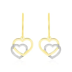 New Histoire d'Or Boucles D'oreilles Pendantes Hedley Or Bicolore