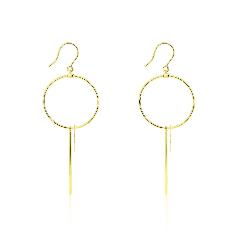 Outlet Histoire d'Or Boucles D'oreilles Pendantes Solaire Or Jaune