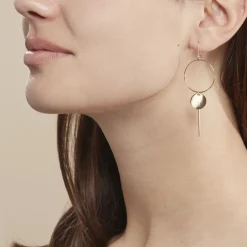 Outlet Histoire d'Or Boucles D'oreilles Pendantes Solaire Or Jaune