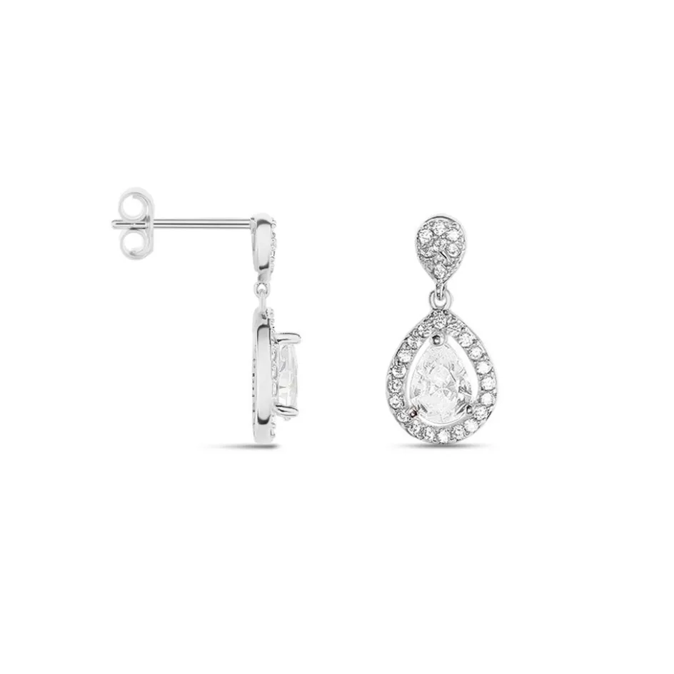 Sale Histoire d'Or Boucles D'oreilles Pendantes Argent Blanc Zelie Oxyde De Zirconium