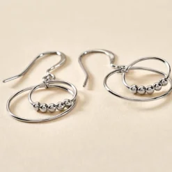 Sale Histoire d'Or Boucles D'oreilles Pendantes Siara Argent Blanc