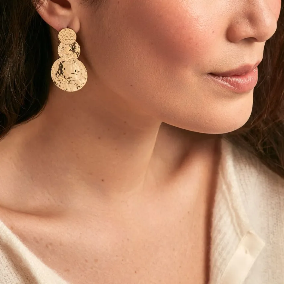 Sale Histoire d'Or Boucles D'oreilles Pendantes Josephine Acier Doré