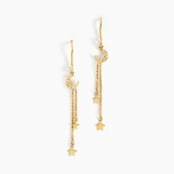 Outlet Histoire d'Or Boucles D'oreilles Pendantes Stellar Or Jaune Oxyde De Zirconium