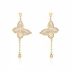 New Histoire d'Or Boucles D'oreilles Pendantes Areli Plaque Or Doré Nacre Oxyde