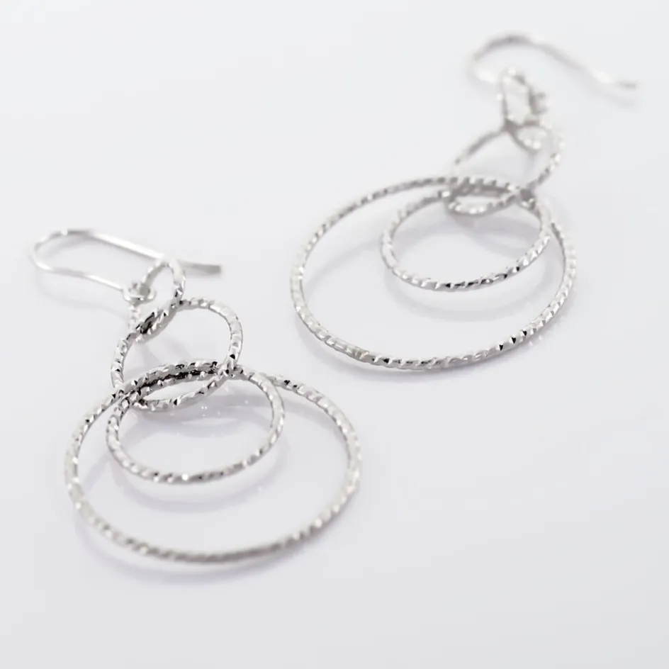 Online Histoire d'Or Boucles D'oreilles Pendantes Flaura Argent Blanc