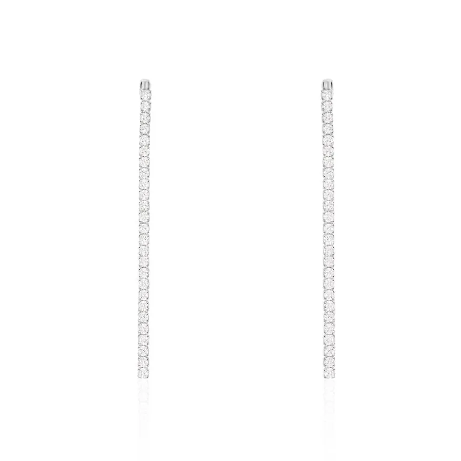 New Histoire d'Or Boucles D'oreilles Pendantes Lou-anne De Zirconium argent blanc oxyde