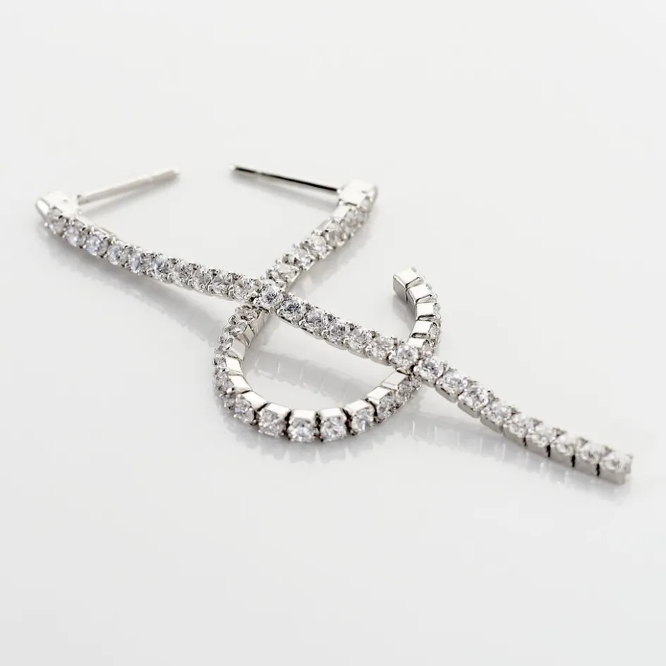 New Histoire d'Or Boucles D'oreilles Pendantes Lou-anne De Zirconium argent blanc oxyde