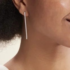 New Histoire d'Or Boucles D'oreilles Pendantes Lou-anne De Zirconium argent blanc oxyde