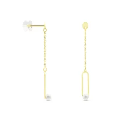 Best Histoire d'Or Boucles D'oreilles Pendantes Or Jaune Lucasta Perle De Culture
