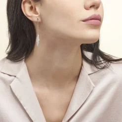 Best Histoire d'Or Boucles D'oreilles Pendantes Euriell Argent Blanc