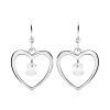New Histoire d'Or Boucles D'oreilles Pendantes Argent Blanc Armo Oxydes De Zirconium