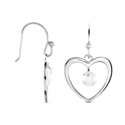 New Histoire d'Or Boucles D'oreilles Pendantes Argent Blanc Armo Oxydes De Zirconium