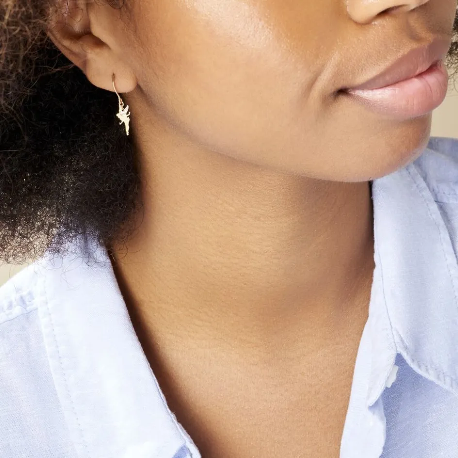 Best Histoire d'Or Boucles D'oreilles Pendantes Fee Or Jaune