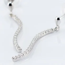 Online Histoire d'Or Boucles D'oreilles Pendantes Torsade Or Blanc Oxyde De Zirconium