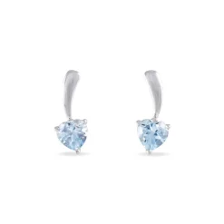 New Histoire d'Or Boucles D'oreilles Pendantes Bertine Or Blanc Topaze