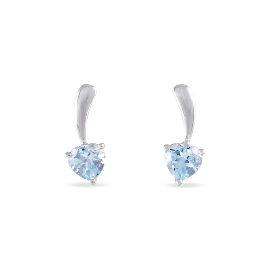 New Histoire d'Or Boucles D'oreilles Pendantes Bertine Or Blanc Topaze