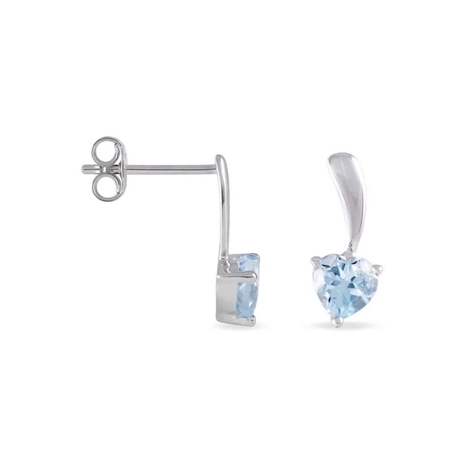 New Histoire d'Or Boucles D'oreilles Pendantes Bertine Or Blanc Topaze