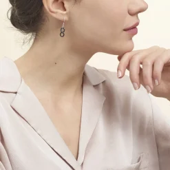 Clearance Histoire d'Or Boucles D'oreilles Pendantes Alicia Argent Blanc Céramique