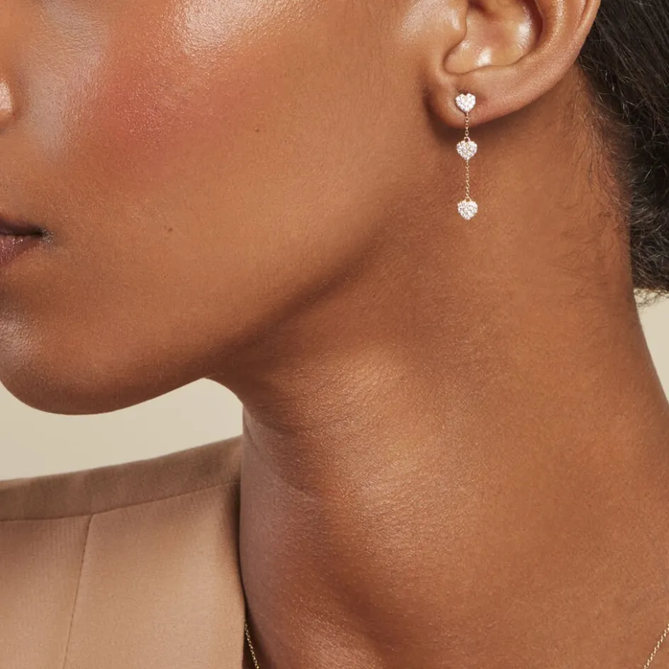 Clearance Histoire d'Or Boucles D'oreilles Pendantes Bomb Lover Or Jaune Oxyde De Zirconium