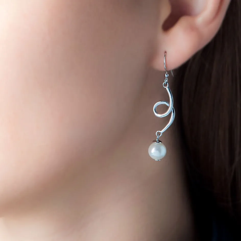 Online Histoire d'Or Boucles D'oreilles Perle D'imitation
