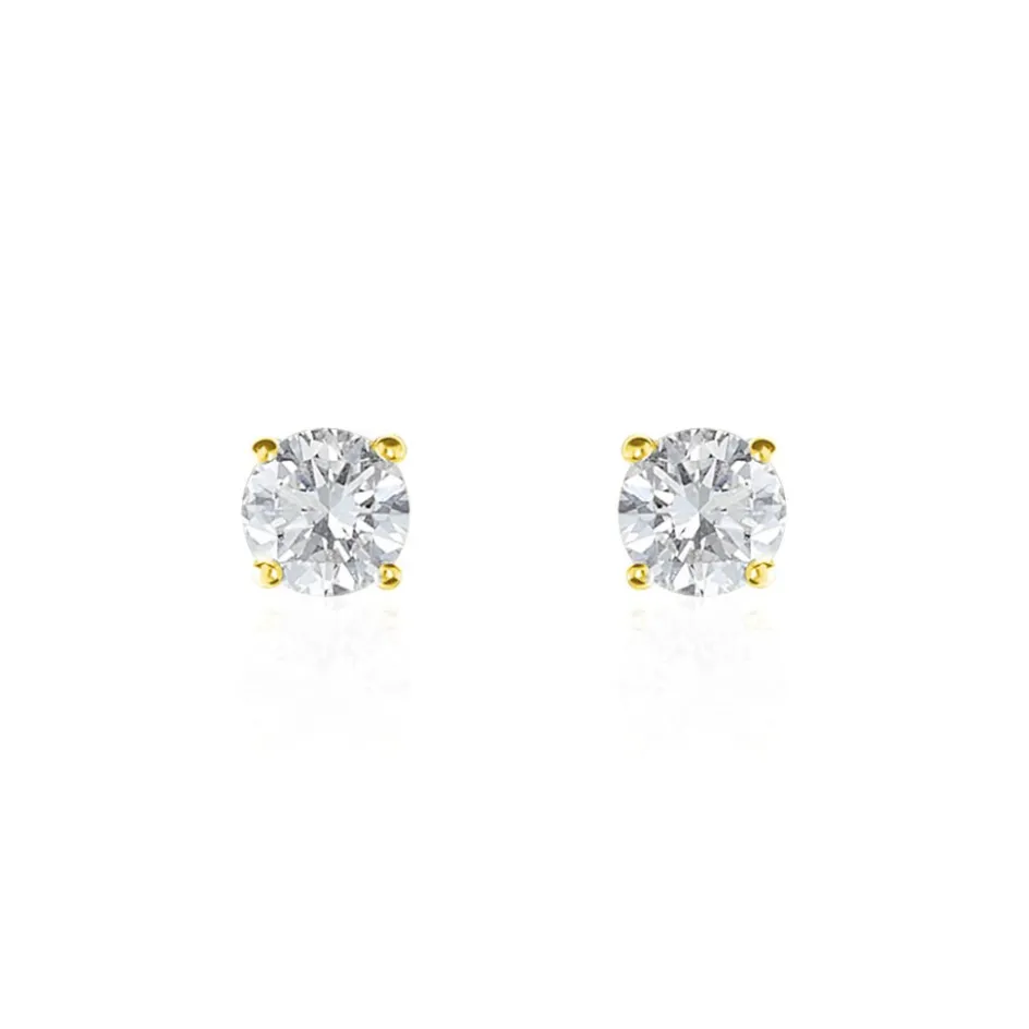 Histoire d'Or Boucles D'oreilles Puces 4 Griffes Or Jaune Diamant Synthetique* Boucles D'Oreilles|Clous D'Oreilles